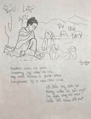 Tranh vẽ ‘Đức Phật Với Tuổi Thơ’