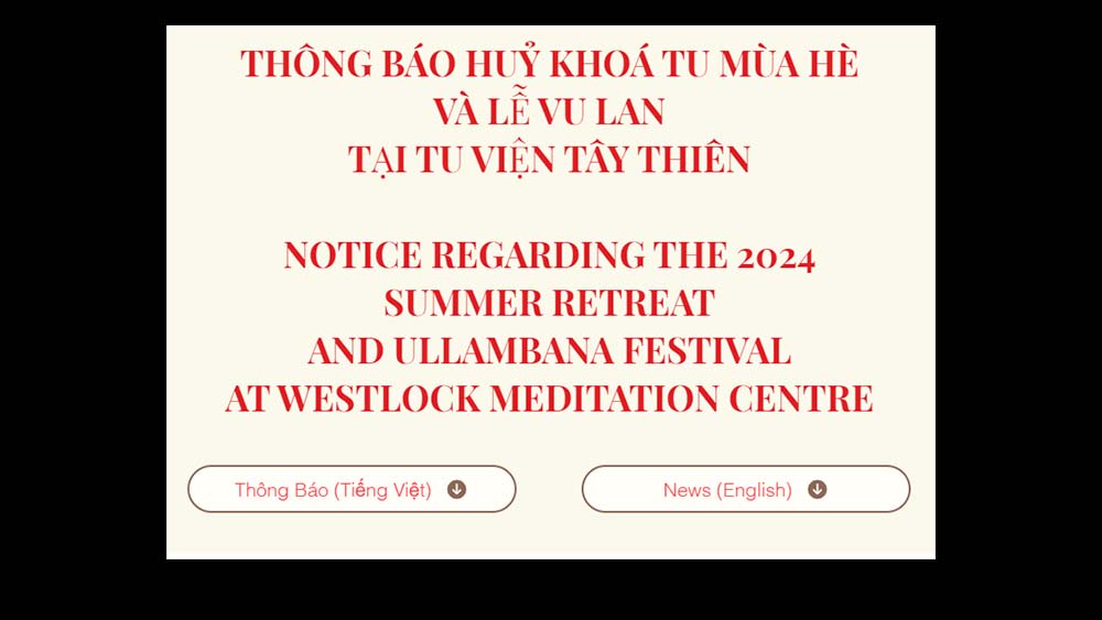 Tu Viện Trúc Lâm - Tây Thiên thông báo về tai nạn bão xoáy và khóa tu mùa hè