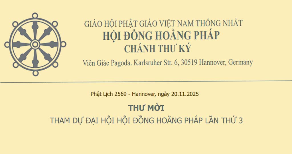 Thư Mời Dự Đại Hội Hội Đồng Hoằng Pháp  Ngày 18-19/12/25 Qua Zoom